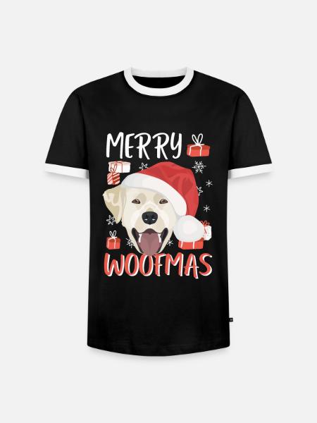Labrador Merry Christmas - Men's Ringer Shirt - black/white