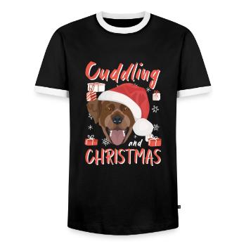 Joyeux Noël Labrador - T-shirt contrasté Homme - noir/blanc - Devant - AI Model Female 172 light (172cm) & AI Model Male 178 light (178cm)