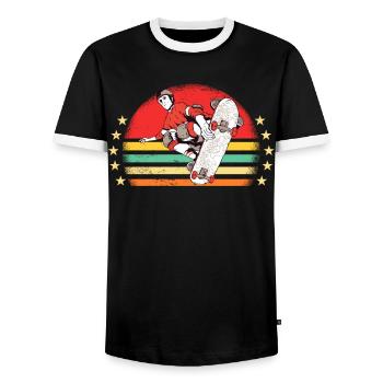 Skaters Skate Skateboarding Skateboard - T-shirt contrasté Homme - noir/blanc - Devant - AI Model Female 172 light (172cm) & AI Model Male 178 light (178cm)