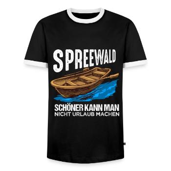 Cooles Spreewald Ostdeutschland Design - Männer Kontrast-T-Shirt - Schwarz/Weiß - Vorne - AI Model Female 172 light (172cm) & AI Model Male 178 light (178cm)