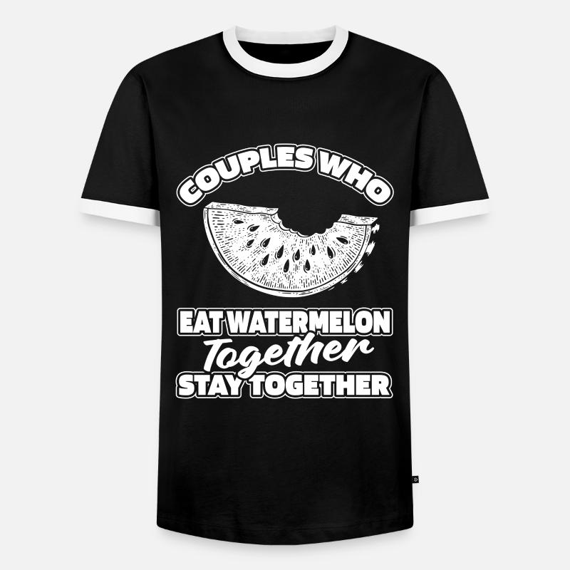 Watermelon Pair - Men's Ringer Shirt - black/white