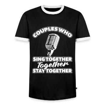 Couple de choristes - T-shirt contrasté Homme - noir/blanc - Devant - AI Model Female 172 light (172cm) & AI Model Male 178 light (178cm)