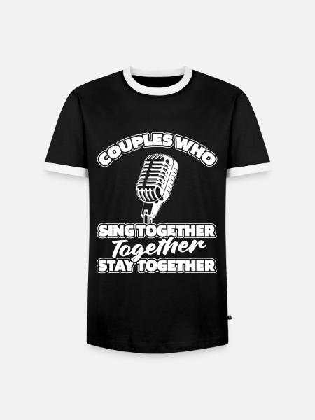 Choir singer couple - Men's Ringer Shirt - black/white