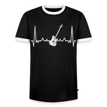 Musicien de guitare Musique de cuivres - T-shirt contrasté Homme - noir/blanc - Devant - AI Model Female 172 light (172cm) & AI Model Male 178 light (178cm)