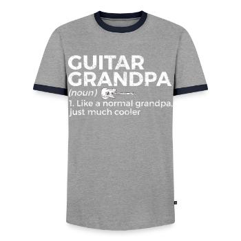 Musicien de guitare Musique de cuivres - T-shirt contrasté Homme - gris/marine  - Devant - AI Model Female 172 light (172cm) & AI Model Male 178 light (178cm)