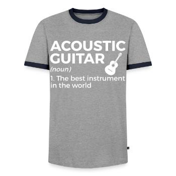 Musicien de guitare Musique de cuivres - T-shirt contrasté Homme - gris/marine  - Devant - AI Model Female 172 light (172cm) & AI Model Male 178 light (178cm)