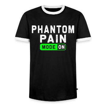Amputee humor prosthesis surgery Amputation - Men's Ringer Shirt - black/white - Front - AI Model Female 172 light (172cm) & AI Model Male 178 light (178cm)