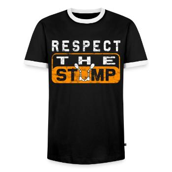 Amputee humor prosthesis surgery Amputation - Men's Ringer Shirt - black/white - Front - AI Model Female 172 light (172cm) & AI Model Male 178 light (178cm)