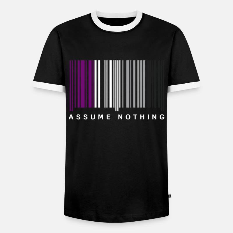 Code à barres asexué - T-shirt contrasté Homme - noir/blanc