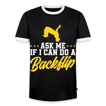 Parkour Cadeau Freerunning Parkour Runner - T-shirt contrasté Homme - noir/blanc - Devant - AI Model Female 172 light (172cm) & AI Model Male 178 light (178cm)