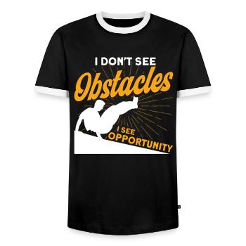 Parkour Cadeau Freerunning Parkour Runner - T-shirt contrasté Homme - noir/blanc - Devant - AI Model Female 172 light (172cm) & AI Model Male 178 light (178cm)