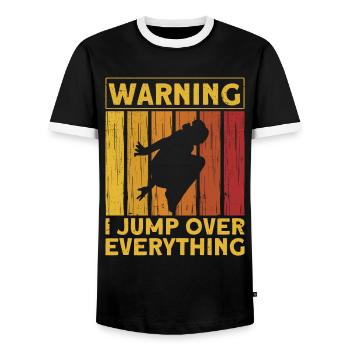 Parkour Cadeau Freerunning Parkour Runner - T-shirt contrasté Homme - noir/blanc - Devant - AI Model Female 172 light (172cm) & AI Model Male 178 light (178cm)