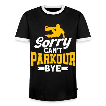 Parkour Gift Freerunning Parkour Runner - Men's Ringer Shirt - black/white - Front - AI Model Female 172 light (172cm) & AI Model Male 178 light (178cm)