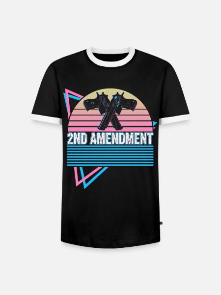 2. Verfassungszusatz Retro - Männer Kontrast-T-Shirt - Schwarz/Weiß