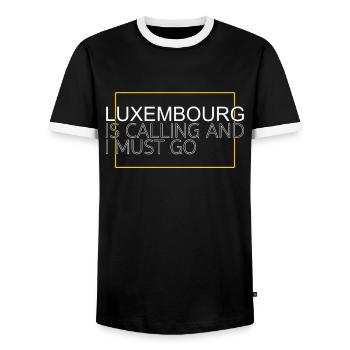 Décision luxembourgeoise - T-shirt contrasté Homme - noir/blanc - Devant - AI Model Female 172 light (172cm) & AI Model Male 178 light (178cm)