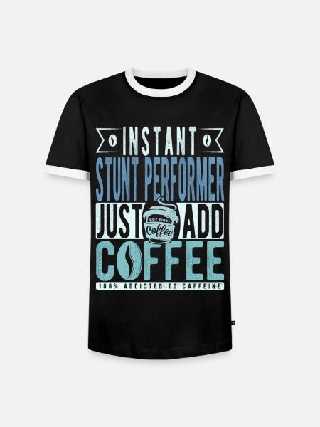 Stuntman Kaffee Spruch - Männer Kontrast-T-Shirt - Schwarz/Weiß