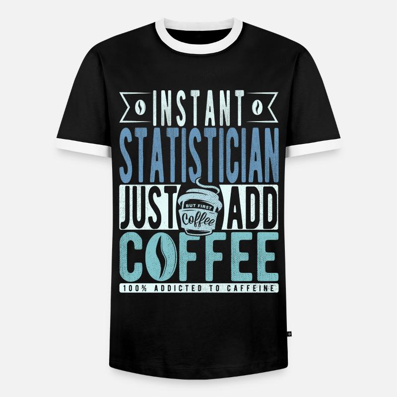 Statistician coffee saying - Men's Ringer Shirt - black/white