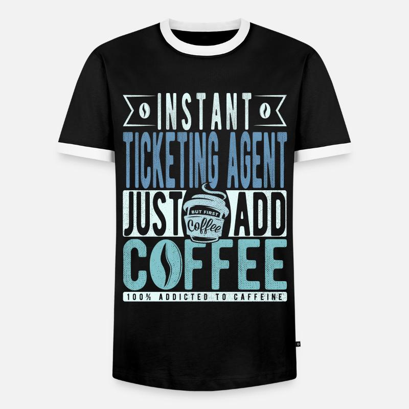 Ticket Representative Coffee Quote - Men's Ringer Shirt - black/white