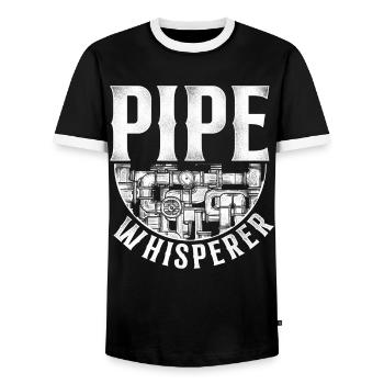 Plumbing Plumber Vintage Pipe - Männer Kontrast-T-Shirt - Schwarz/Weiß - Vorne - AI Model Female 172 light (172cm) & AI Model Male 178 light (178cm)