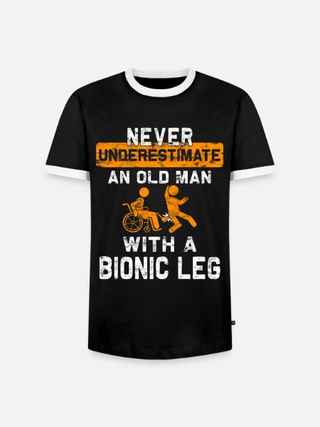 Rollstuhl Für Beinamputierte Prothesen - Männer Kontrast-T-Shirt - Schwarz/Weiß