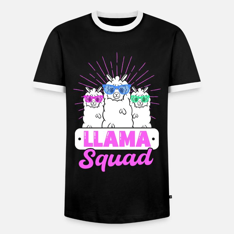 Llama Squad - Men's Ringer Shirt - black/white