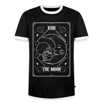 Tarot Card Gothic Skull Moon Goth The Moon - Männer Kontrast-T-Shirt - Schwarz/Weiß - Vorne - AI Model Female 172 light (172cm) & AI Model Male 178 light (178cm)