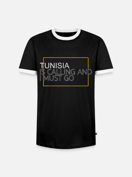 tunisia saying - Männer Kontrast-T-Shirt - Schwarz/Weiß