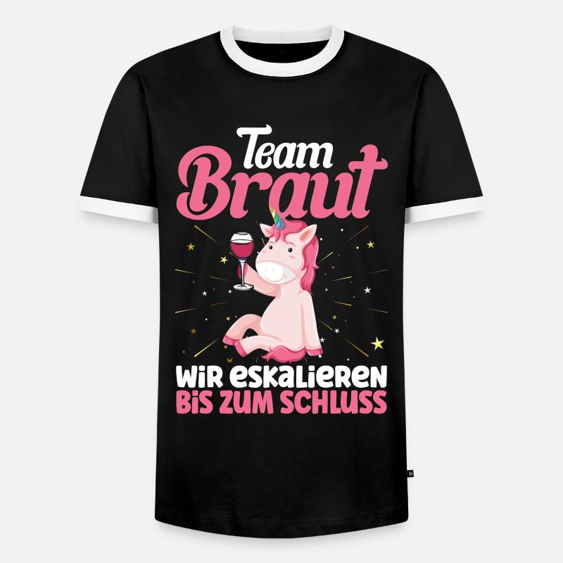 Team Braut Einhorn - Männer Kontrast-T-Shirt - Schwarz/Weiß