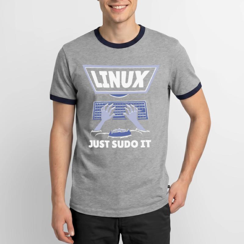 Linux Software Open Source Programmieren Programmi Männer Kontrast-T-Shirt
