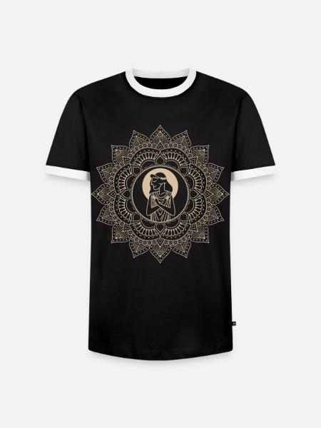 Jungfrau Sternzeichen Mandala - Männer Kontrast-T-Shirt - Schwarz/Weiß