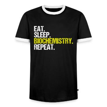 Biochemiker Biochemie Biochemistry Biochemist - Männer Kontrast-T-Shirt - Schwarz/Weiß - Vorne - AI Model Female 172 light (172cm) & AI Model Male 178 light (178cm)