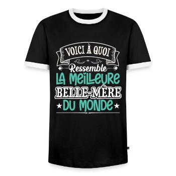 La Meilleure Belle Mère Du Monde | Belle Maman - T-shirt contrasté Homme - noir/blanc - Devant - AI Model Female 172 light (172cm) & AI Model Male 178 light (178cm)