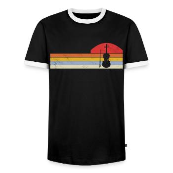 Violon Musicien - T-shirt contrasté Homme - noir/blanc - Devant - AI Model Female 172 light (172cm) & AI Model Male 178 light (178cm)