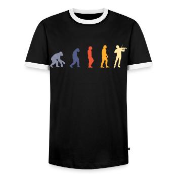 Violine Geige Musiker - Männer Kontrast-T-Shirt - Schwarz/Weiß - Vorne - AI Model Female 172 light (172cm) & AI Model Male 178 light (178cm)