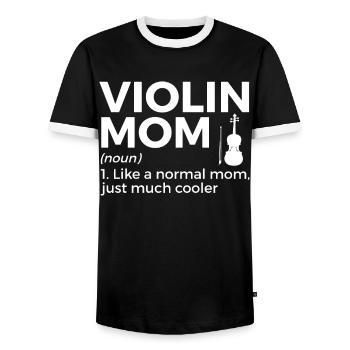 Violine Geige Musiker - Männer Kontrast-T-Shirt - Schwarz/Weiß - Vorne - AI Model Female 172 light (172cm) & AI Model Male 178 light (178cm)