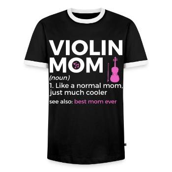 Violon Musicien - T-shirt contrasté Homme - noir/blanc - Devant - AI Model Female 172 light (172cm) & AI Model Male 178 light (178cm)