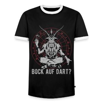 Bock auf Dart Pfeile Witziges Dart - Männer Kontrast-T-Shirt - Schwarz/Weiß - Vorne - AI Model Female 172 light (172cm) & AI Model Male 178 light (178cm)