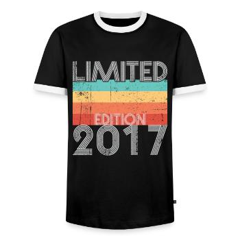 Edition Limitée Rétro 2017 - T-shirt contrasté Homme - noir/blanc - Devant - AI Model Female 172 light (172cm) & AI Model Male 178 light (178cm)