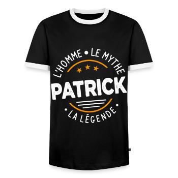 Patrick L'Homme Le Mythe La Légende Cadeau Humour - T-shirt contrasté Homme - noir/blanc - Devant - AI Model Female 172 light (172cm) & AI Model Male 178 light (178cm)