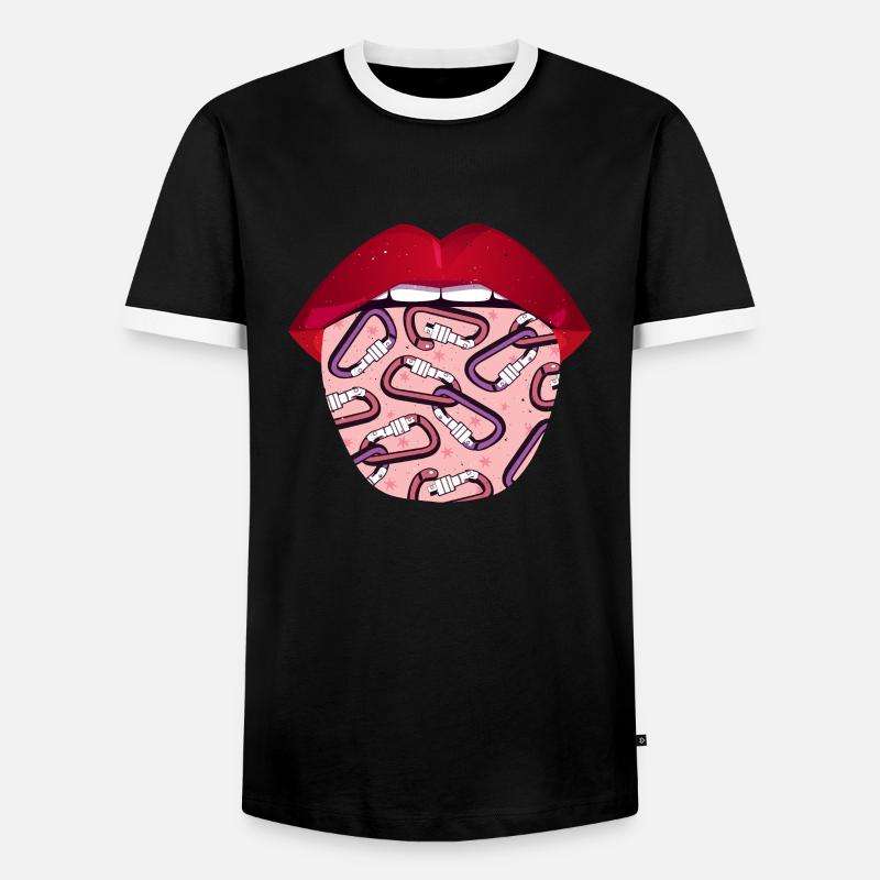 Climbing Climber Lips - Men's Ringer Shirt - black/white