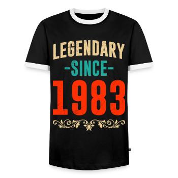 Legendär seit 40 Jahren 40. Geburtstag Vintag - Männer Kontrast-T-Shirt - Schwarz/Weiß - Vorne - AI Model Female 172 light (172cm) & AI Model Male 178 light (178cm)