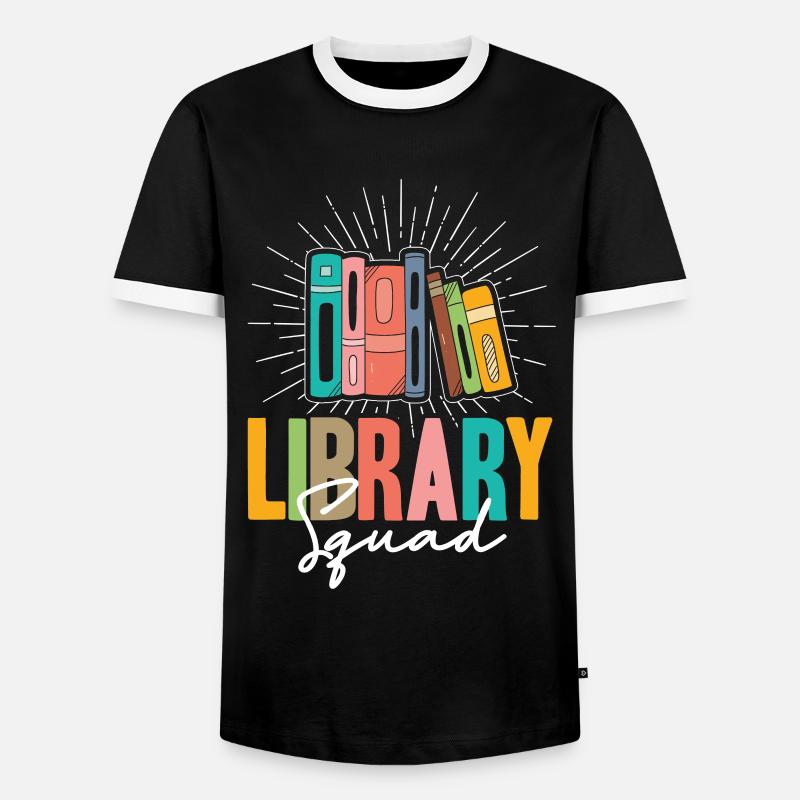 Library Squad - Men's Ringer Shirt - black/white