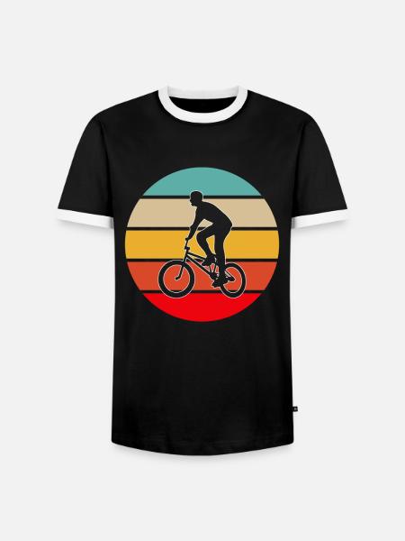 BMX retro - Men's Ringer Shirt - black/white
