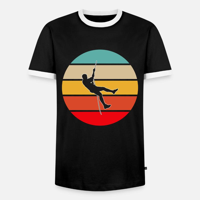 Klettern Retro - Männer Kontrast-T-Shirt - Schwarz/Weiß