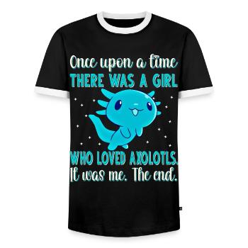 Axolotl - Männer Kontrast-T-Shirt - Schwarz/Weiß - Vorne - AI Model Female 172 light (172cm) & AI Model Male 178 light (178cm)