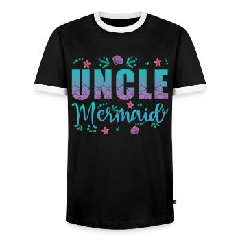Oncle Sirène - T-shirt contrasté Homme - noir/blanc - Devant - AI Model Female 172 light (172cm) & AI Model Male 178 light (178cm)