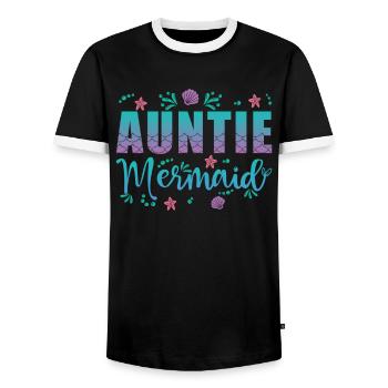 Tante Sirène - T-shirt contrasté Homme - noir/blanc - Devant - AI Model Female 172 light (172cm) & AI Model Male 178 light (178cm)