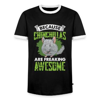 Les chinchillas sont de fantastiques chinchillas de rongeurs - T-shirt contrasté Homme - noir/blanc - Devant - AI Model Female 172 light (172cm) & AI Model Male 178 light (178cm)