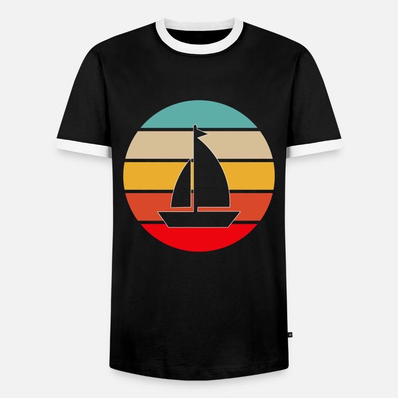 Sailing Retro - Men's Ringer Shirt - black/white