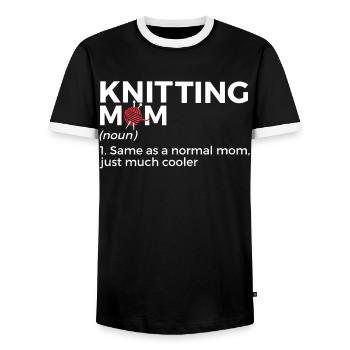 Tricoter - T-shirt contrasté Homme - noir/blanc - Devant - AI Model Female 172 light (172cm) & AI Model Male 178 light (178cm)